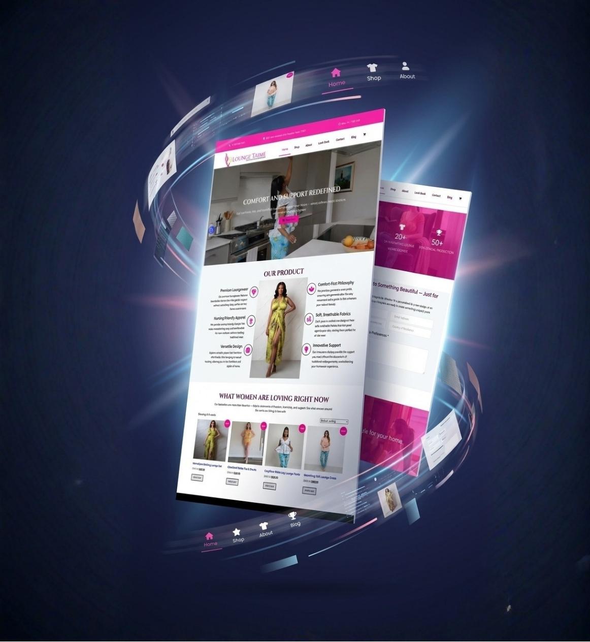 LoungeTaime Wears Fashion Website Design by Olabanji